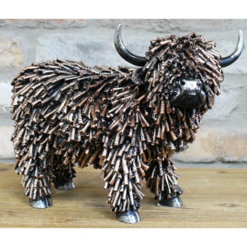 image 1 of Gifts Direct 2 U Bronzed Highland Cow Ornament Bronze