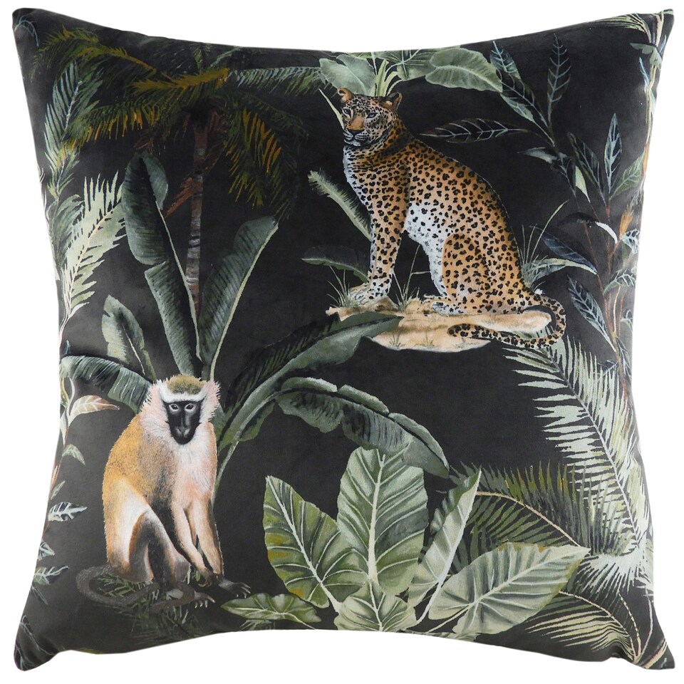 image 1 of Evans Lichfield Kibale Animals Jungle Cushion, Multicolour, 43 x 43cm