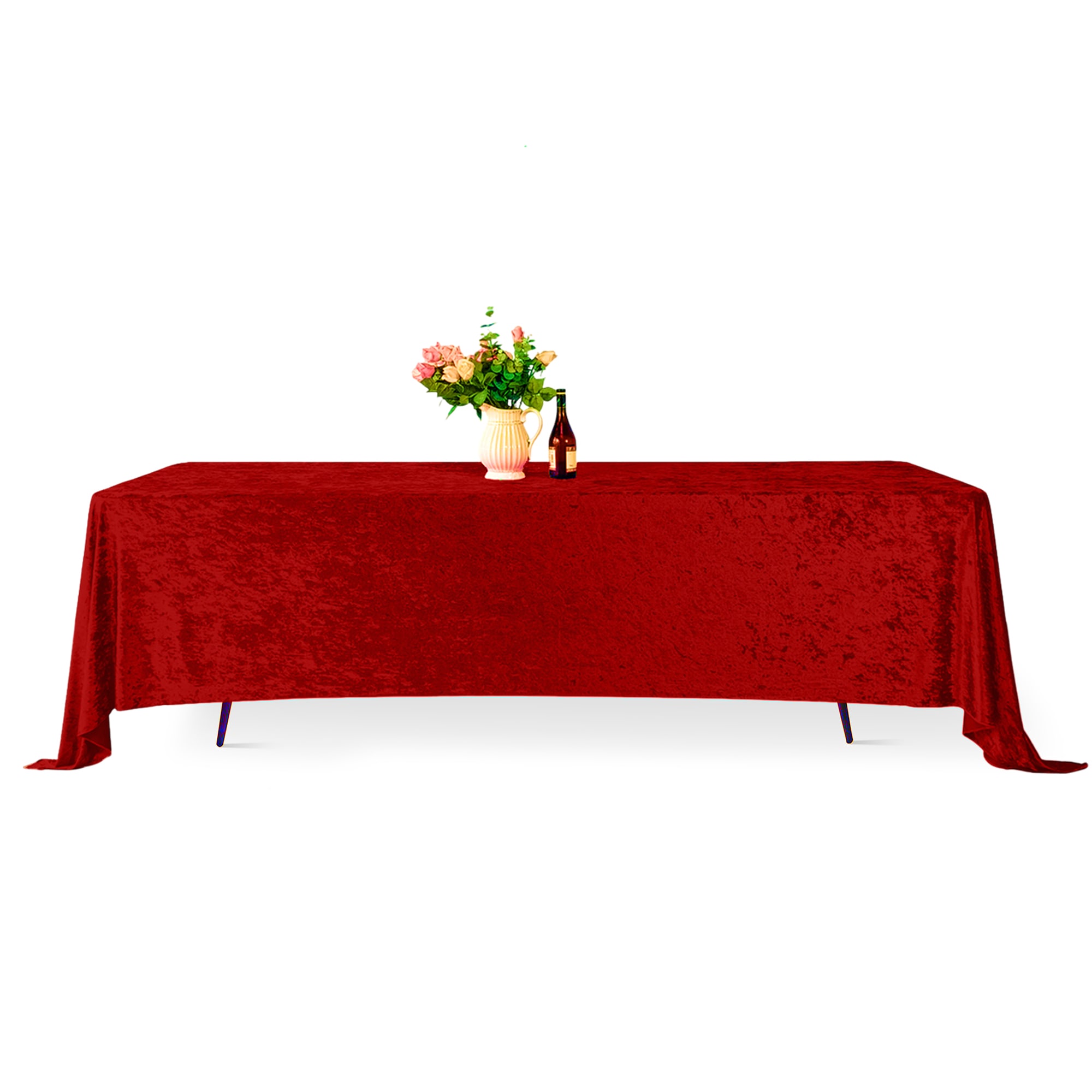 Rectangle Crushed Velvet Table Cloth, Washable Table Cover - 70" x 144"