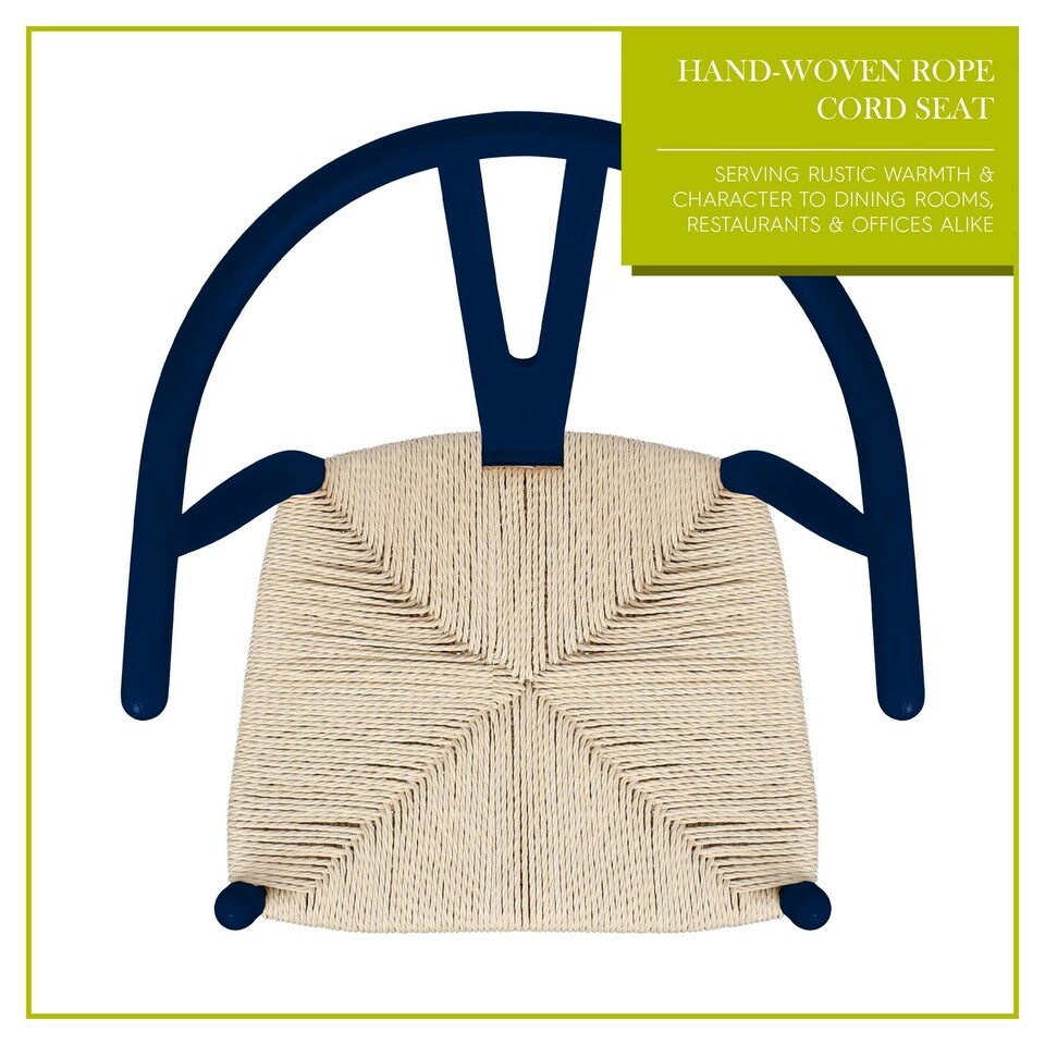 image 1 of Nicholas Winter Beech Wooden Scandi Danish Style Dining Chairs - Blue - Pack of 8 - Solid Wood Chair Armchair Dining Chair Club Chair Side Chair Blue