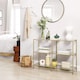 image 6 of 3-Tier Glass Sofa Console Table with Storage Shelves, Easy Assembly, Gold