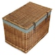 image 2 of 60cm Double Steamed Wicker Chest Picnic Basket with Lining Grey | Grey | One Size