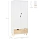 image 3 of HOMCOM 2-Door Clothes Wardrobe w/ Rail Shelf 2 Storage Drawers