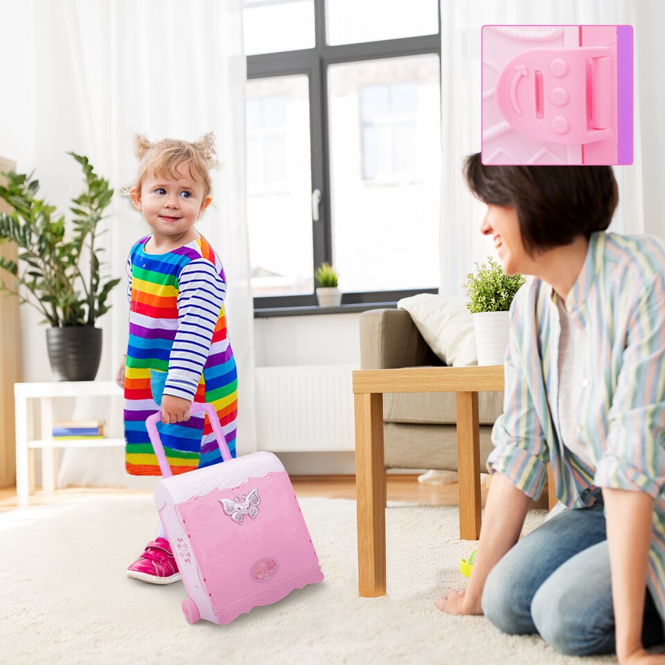 image 1 of Princess Carriage Dollhouse Playset – Portable Suitcase with 2 Dolls & 50+ Accessories