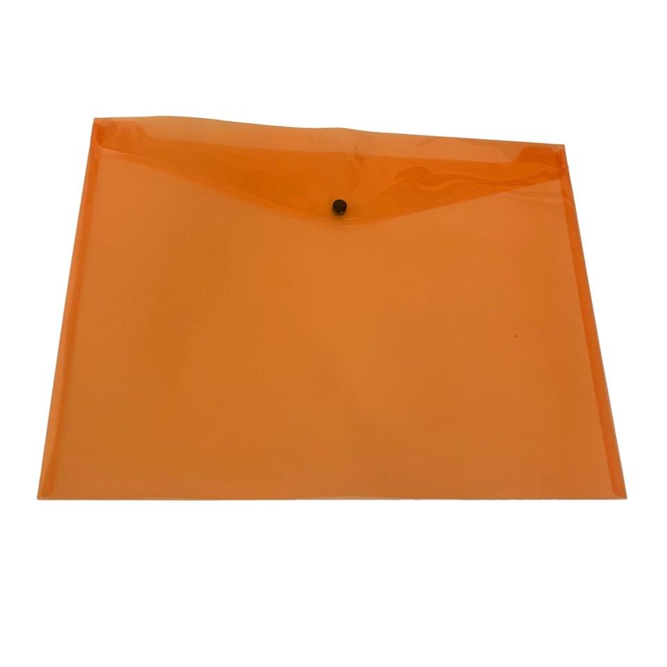 image 1 of Pack of 12 Janrax A3 Orange Document Wallets - Button Stud Folder