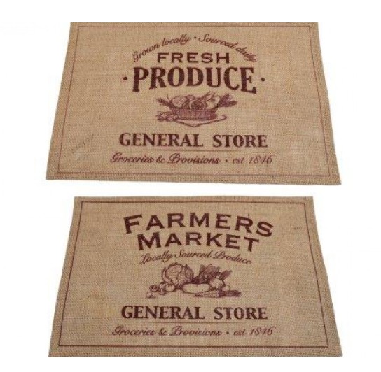 Set of 4 Jute Placemats 45x35cm