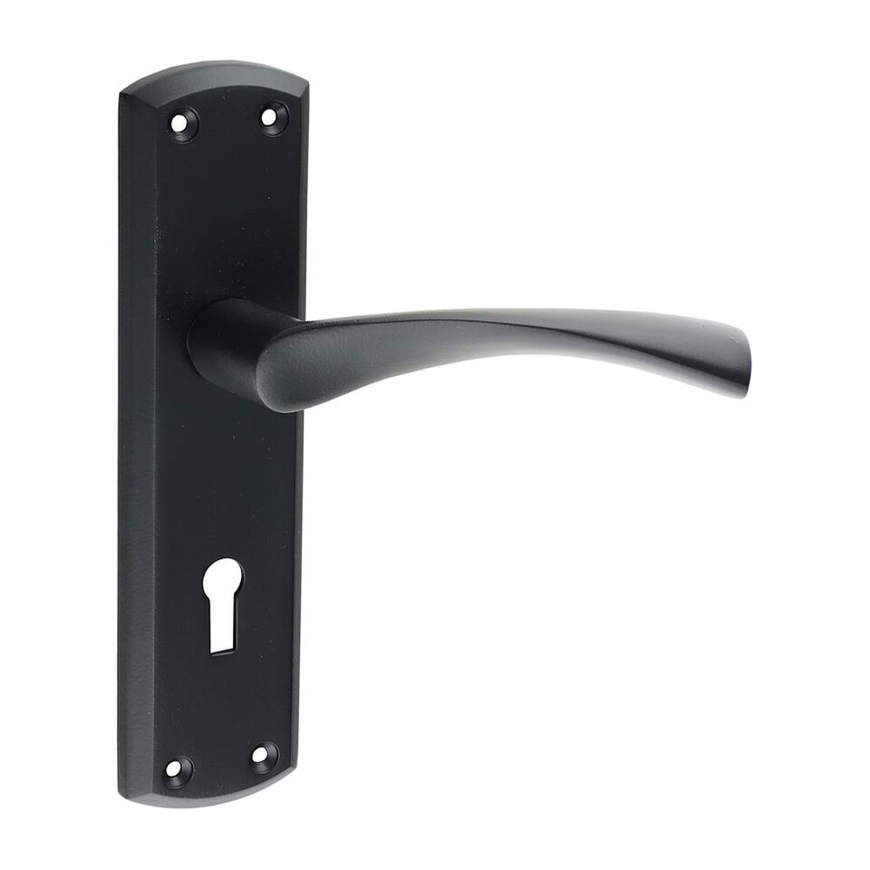 Timco - Zeta Lock Handles - Matt Black (Size 175 x 45 - 2 Pieces) Black