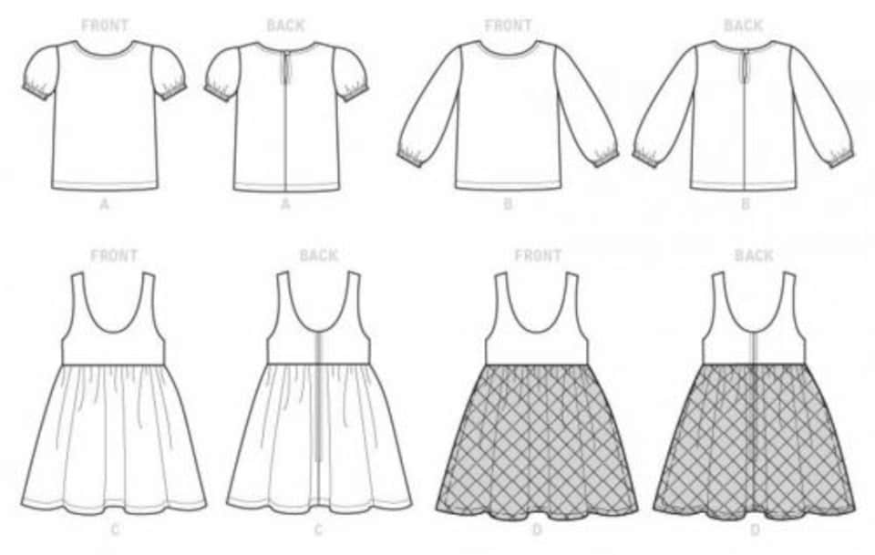 image 1 of McCall's 7829 Paper Sewing Pattern – Children’s Tops, Dresses & Pinafores, UK Sizes Cl (6–7–8), Easy