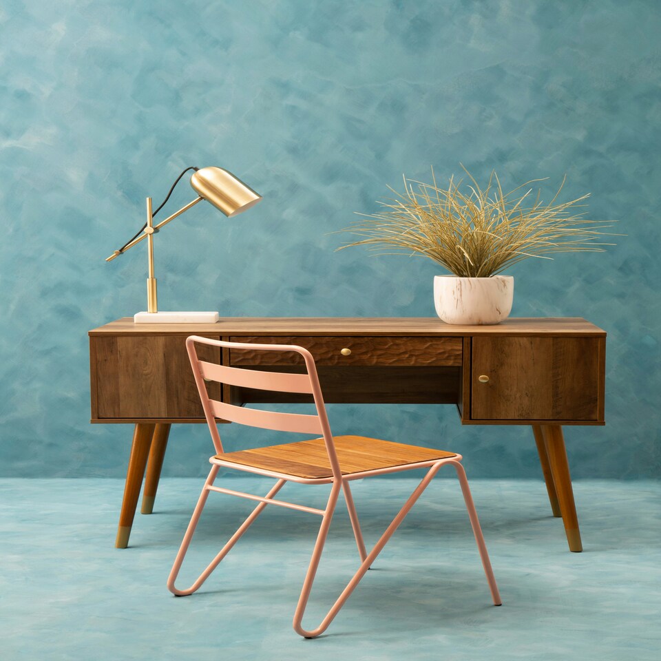 image 1 of Interiors by Premier Pink Metal Chair, Comfy Pink Metal Outdoor Chair, Effortless Cleaning Metal Chair