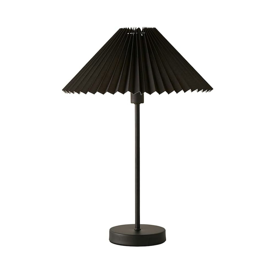 image 1 of ValueLights Akira Black Pleat Shade Side Table Lamp | Black
