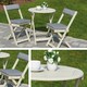 image 4 of Greenhurst Foldable Wooden Bistro Set – 2 Chairs with Cushions & Round Table in Forest White
