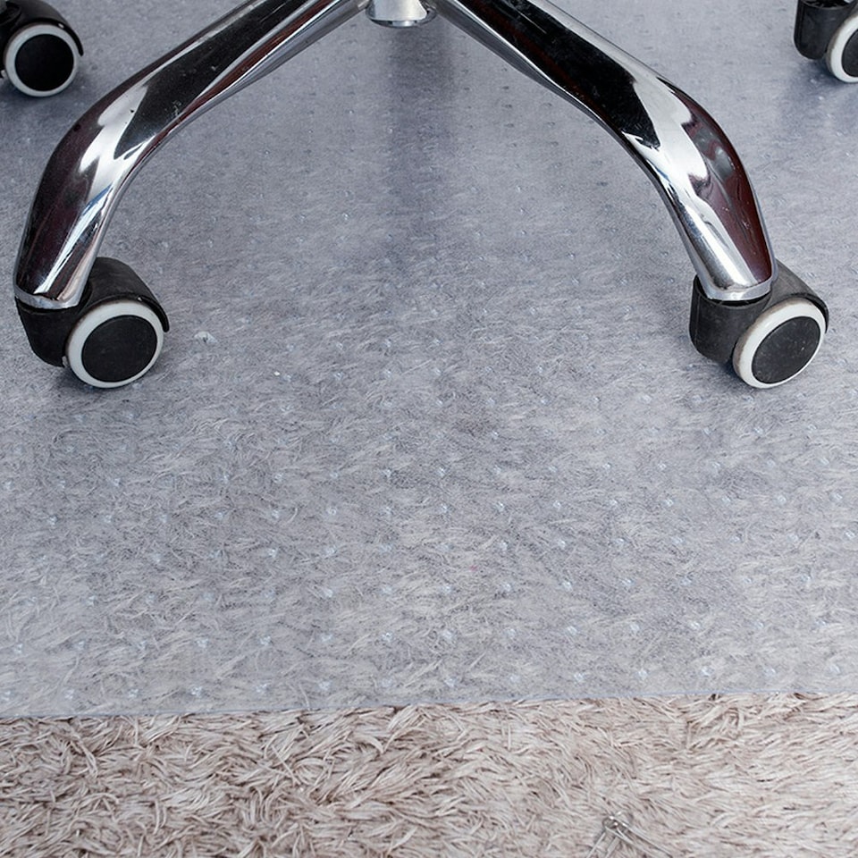 image 1 of Living and Home PVC Clear Rectangle Non-Slip Chair Mat Floor Carpet Floor Protector, 0.2 cm H