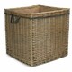 image 4 of Set of 3 Antique Wash Square Storage Log Basket