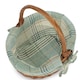 image 2 of Double Steamed Oval Wicker Shopping Basket Cream Tartan Lining | Cream | Cream