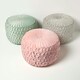 image 6 of Homescapes Grace Pleated Velvet Grey Pouffe
