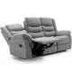 image 5 of Seattle Manual Fabric Recliner 3 Seater Sofa (Grey)