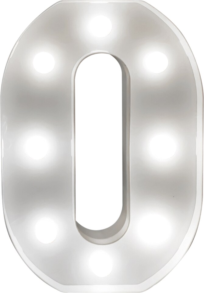 image 1 of St Helens Battery Operated 3D LED Number 0 Light