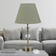 image 6 of Set of 2 Sage Green Cotton 20cm Diameter Tapered Fabric Lamp Shades Green
