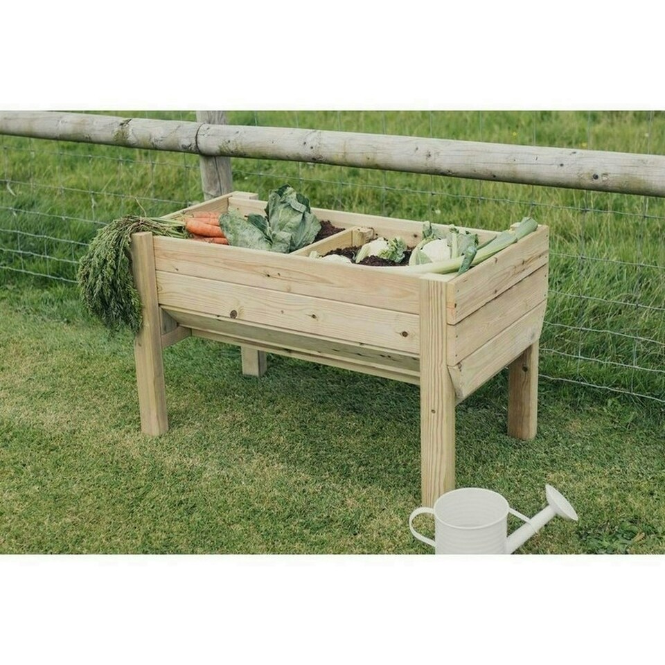 image 1 of Multi Pack of 3 - Raised Veg Trug Garden Planter - Scandinavian Redwood - L52 x W100 x H60 cm - Minimal Assembly Required Brown