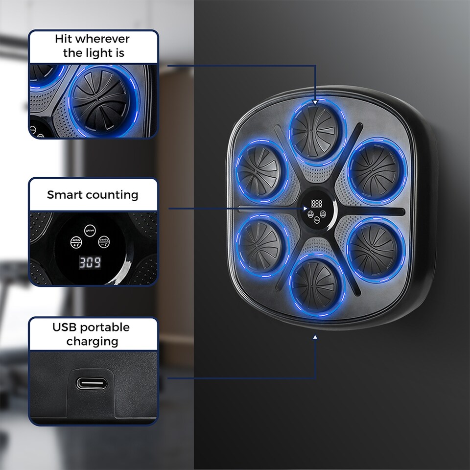 image 1 of Centra Boxing Music Machine Bluetooth Electronic 9 Punching Mode Training Pad