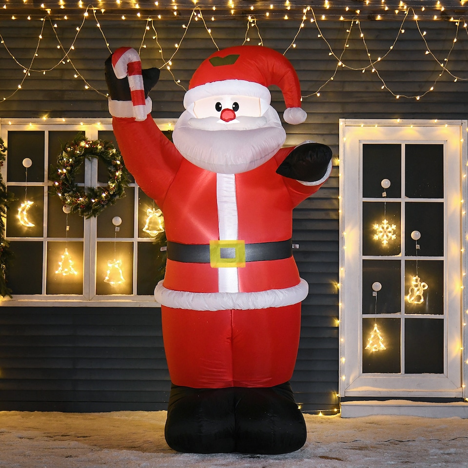 image 1 of HOMCOM Inflatable Christmas Santa Claus Air Blown Decoration Yard for Lawn
