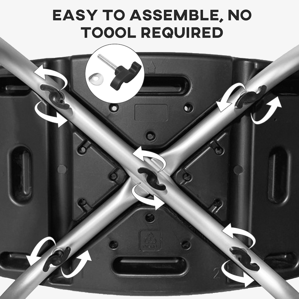 image 1 of HOMCOM Aluminium Shower Stool w/ Adjustable Height Non-Slip Bath Stool Black