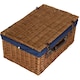 image 3 of 56cm Double Steamed Wicker Picnic Basket with Lining Blue | Blue | One Size