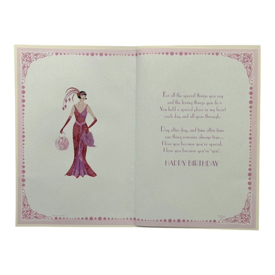 image 1 of To My Wife Lady in Red Dress Design Birthday Card