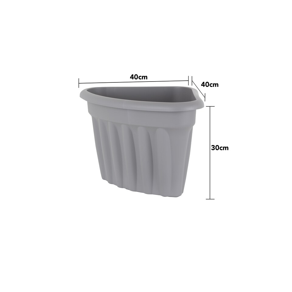 image 1 of Wham Vista 4 x 40cm Corner Plastic Garden Planters | Grey | Upcycle Grey