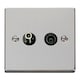 image 1 of SE HOME Polished Chrome Satellite & Coaxial Socket 1 Gang | Chrome | Polished Chrome