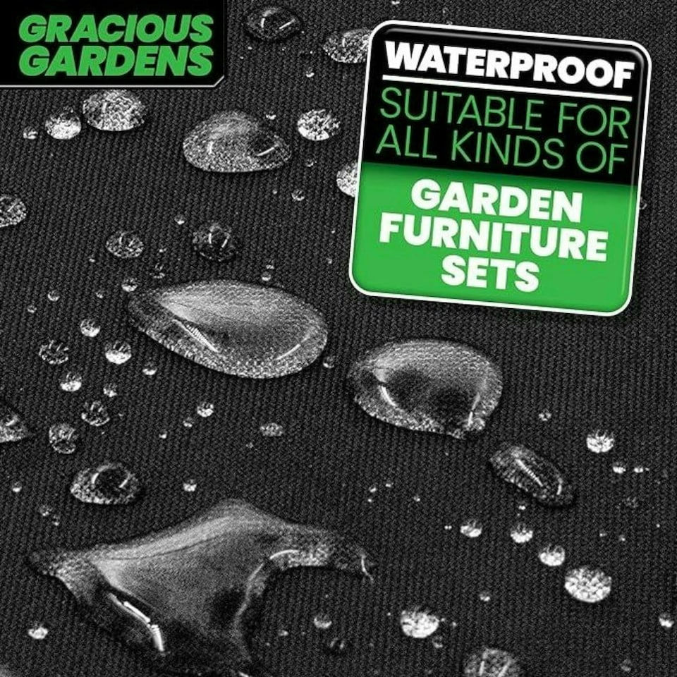 image 1 of Gracious Gardens Round 190x80cm Waterproof Round Furniture Cover | Black | Black | 190x80cm | 1
