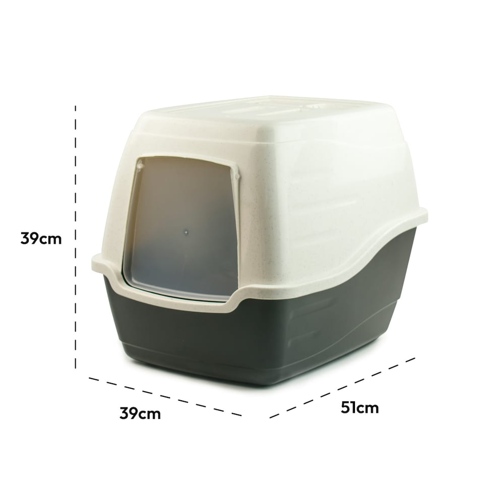 image 1 of KCT Hooded Black Cat Litter Box Black | One Size