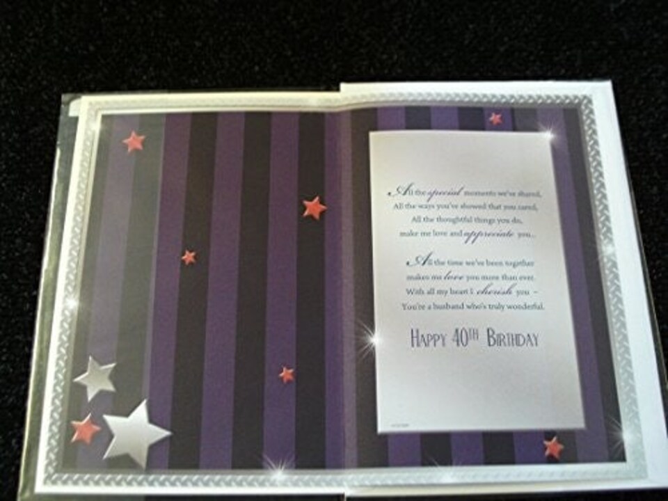 image 1 of Happy Birthday Husband 40 Today! Style Birthday Card