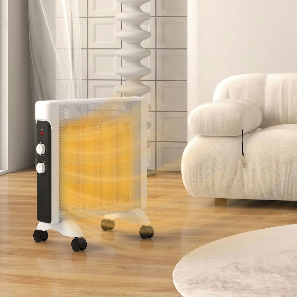 image 1 of HOMCOM 2000W Panel Heater, Electric Space Heater for Home, White