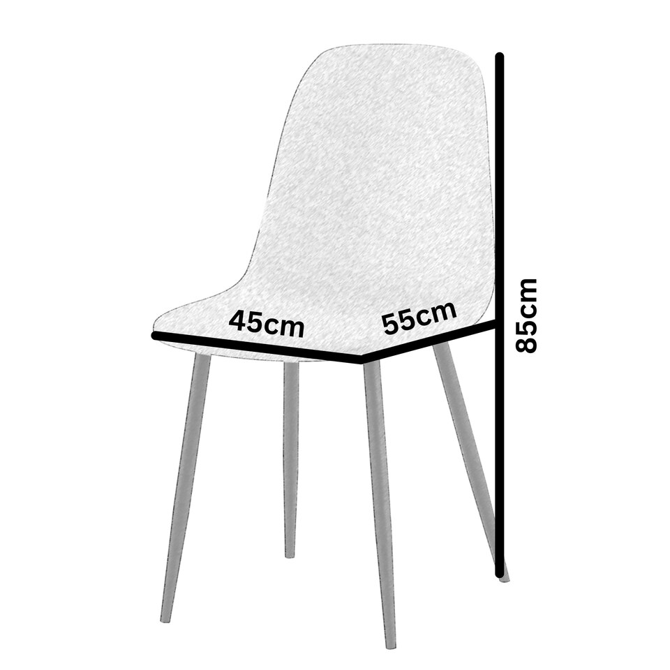 image 1 of Luxe Dining Chair 2pc Cobbleston Black Powder Legs Cream