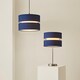 image 7 of ValueLights Sophia Pair of Small Navy 2 Tier Lamp Shades & Bulbs Blue
