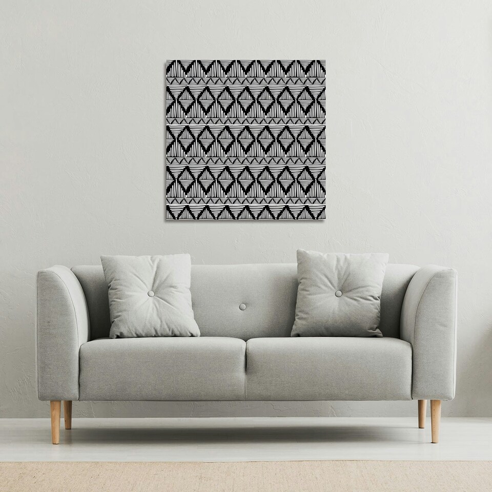 image 1 of Geometric Line Pattern (Canvas Print) 90 x 90 x 4cm