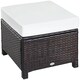 image 1 of Outsunny Rattan Footstool Wicker Ottoman w/ Padded Seat for Backyard Garden