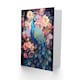 image 2 of Elegant Peacock Bird With Rose Flower Blooms Floral Greeting Card