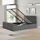 image 2 of 5ft Dark Grey Brushed Velvet Gas Lift Ottoman Bedframe
