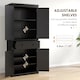 image 4 of HOMCOM 183cm Freestanding Kitchen Cupboard, Tall Storage Cabinet with 4 Doors and 3 Adjustable Shelves, Traditional Kitchen Pantry Cupboard for Dining Room, Black