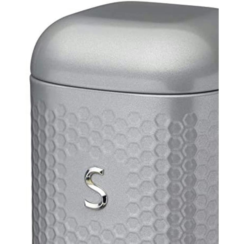 image 1 of Lovello Sugar Canister Shadow Grey Textured 11x11cm