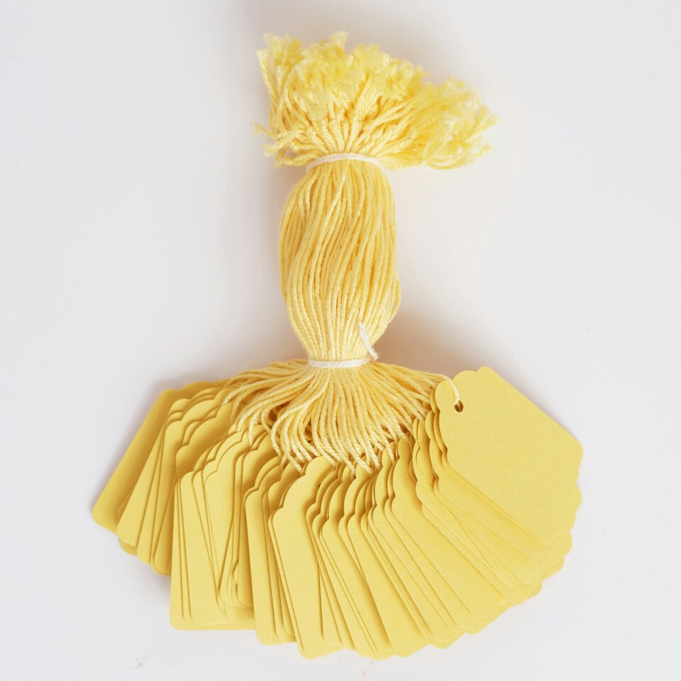 image 1 of Blick Tags Strung, 45mm x 28mm, Rectangular, Yellow, 1000 Labels
