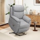image 2 of HOMCOM Power Lift Recliner Chair with 8 Point Massage, Electric Lift Chair for Elderly, Overstuffed Linen Fabric Riser and Reclining Armchair with Remote Control, Side Pockets, for Living Room, Grey
