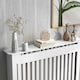 image 8 of HOMCOM Radiator Cover Painted Slatted MDF Cabinet Lined Grill 112x19x81cm