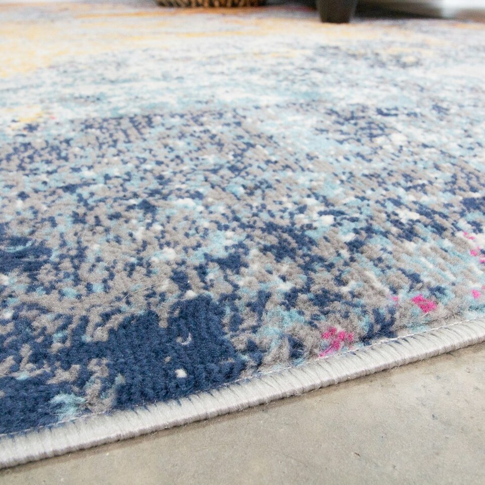 image 1 of KUKOON Multicolour Distressed Abstract Living Area Rug 190cm x 280cm