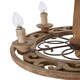 image 4 of Interiors by Premier 5 Arm Shabby Chic Chandelier, Aged Wood & Metal Hanging Ceiling Light, Melted Candle Holder Design Brown