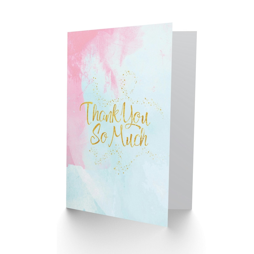 image 1 of So Much Pink Gold Typography Watercolour Thank You Card