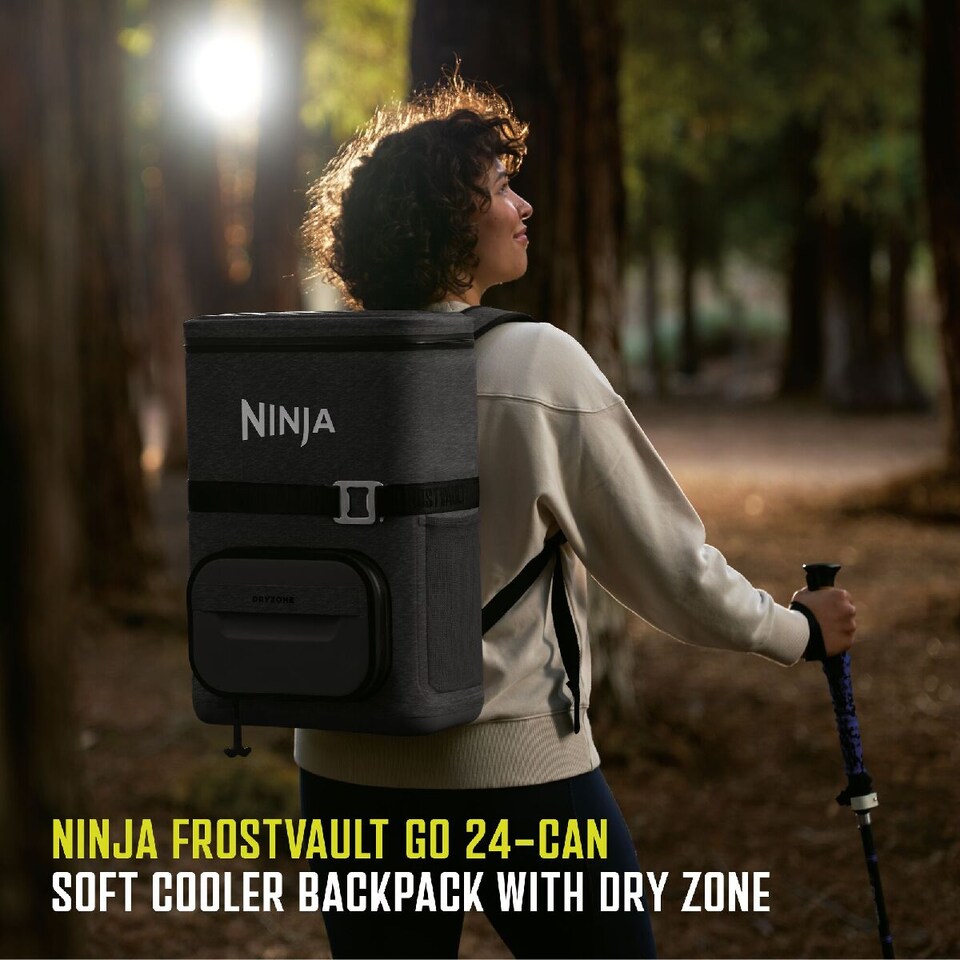 image 1 of Ninja Outdoor FrostVault Go 17L 24-Can Backpack Soft Cooler FF124EUUKCG Charcoal Grey