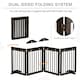 image 2 of PawHut Pet Gate 4 Panel Wooden Dog Barrier Folding Fence w/ Support Feet
